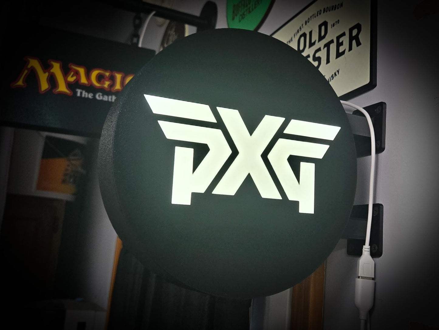 PXG GOLF 12 Inch Light Box LED Sign 3D Printed Wall Decor Man Cave Garage