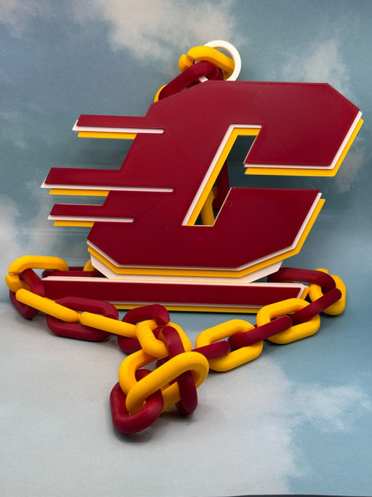 Central Michigan Chippewas Logo Oversized Necklace, Pendant Chain"Anishinaabeg,"