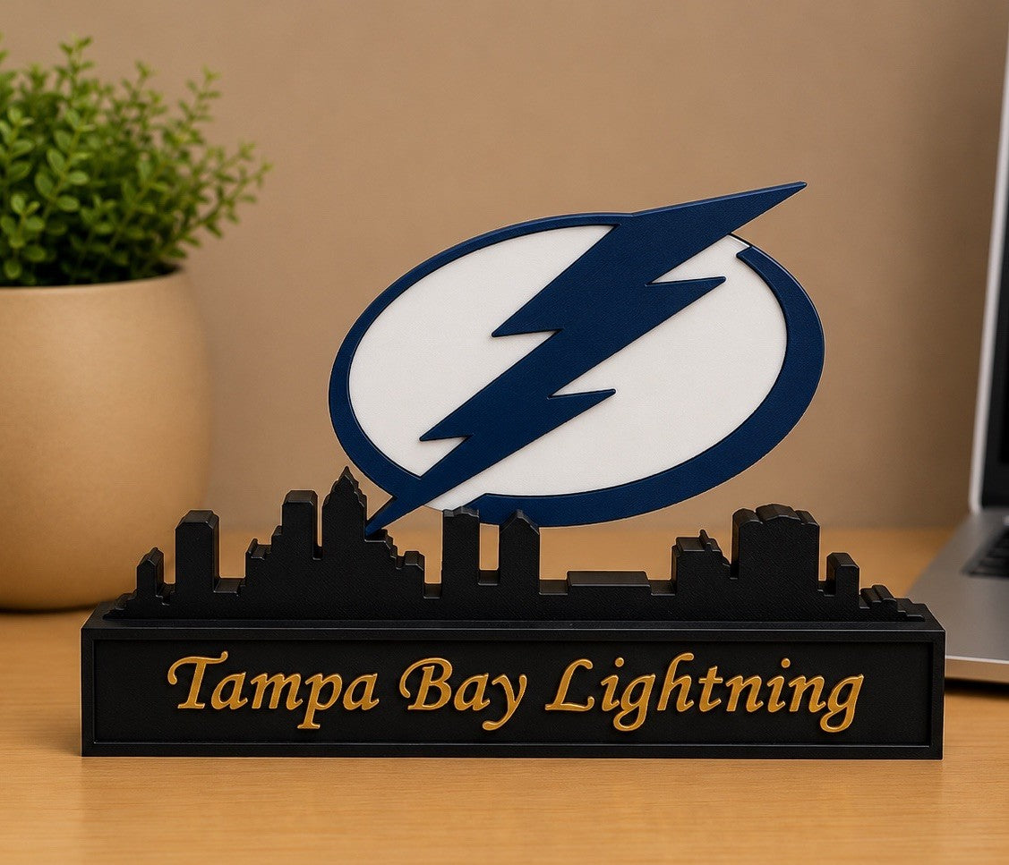 Tampa Bay Lightning 9” Skyline NHL Hockey Office Desk Sign Man Cave Unique Gifts