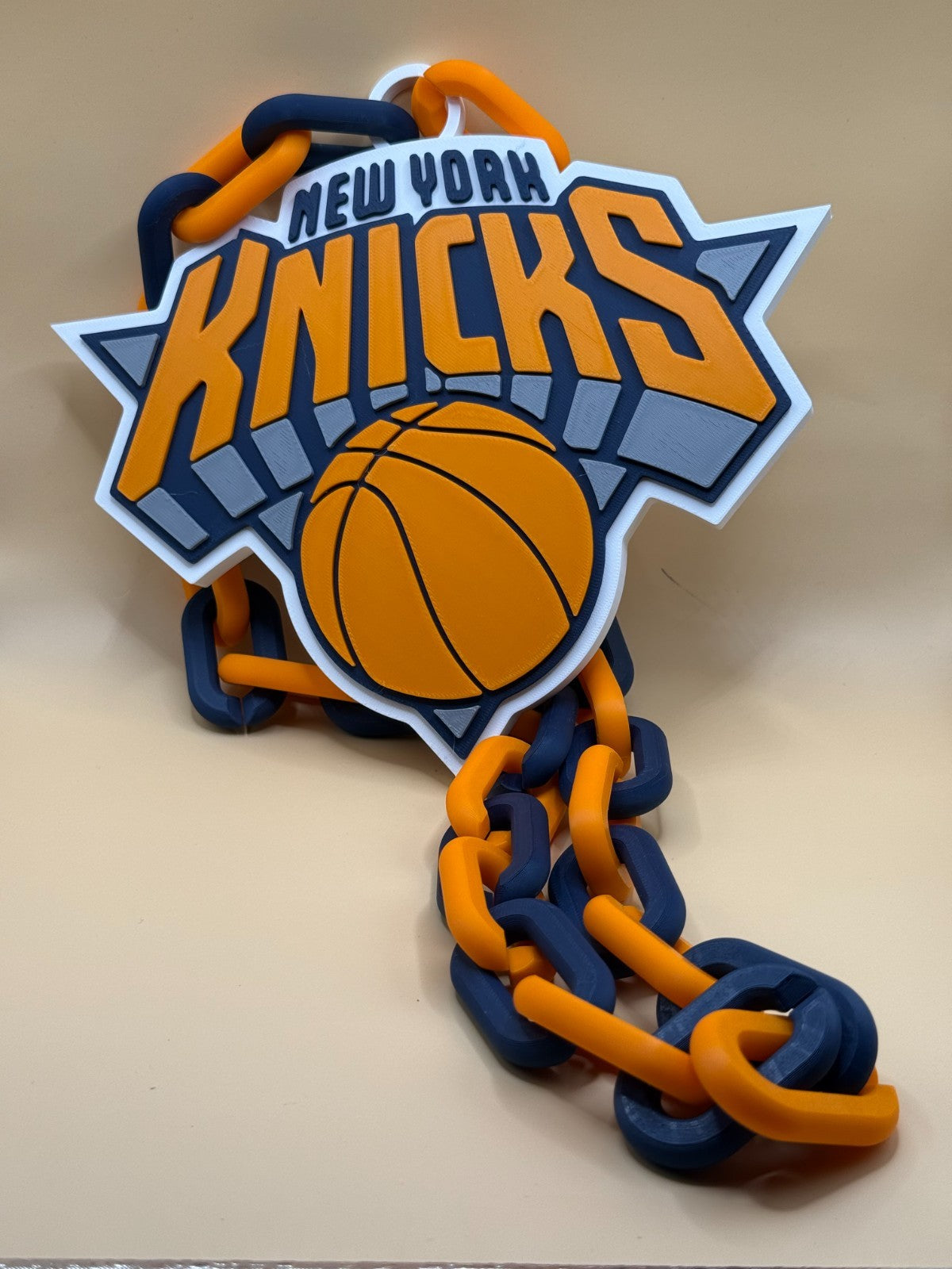 New York Knicks Oversized Logo Necklace Turnover Chain HandMade 3D Printed