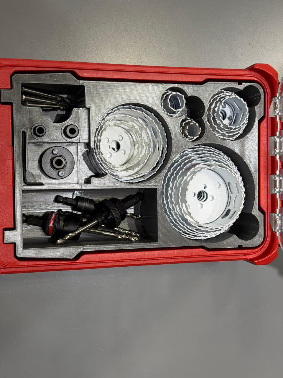 3D Printed Packout Insert 28pc Hole Dozer Hole Saw And Quik-Lok Arbor Organizer