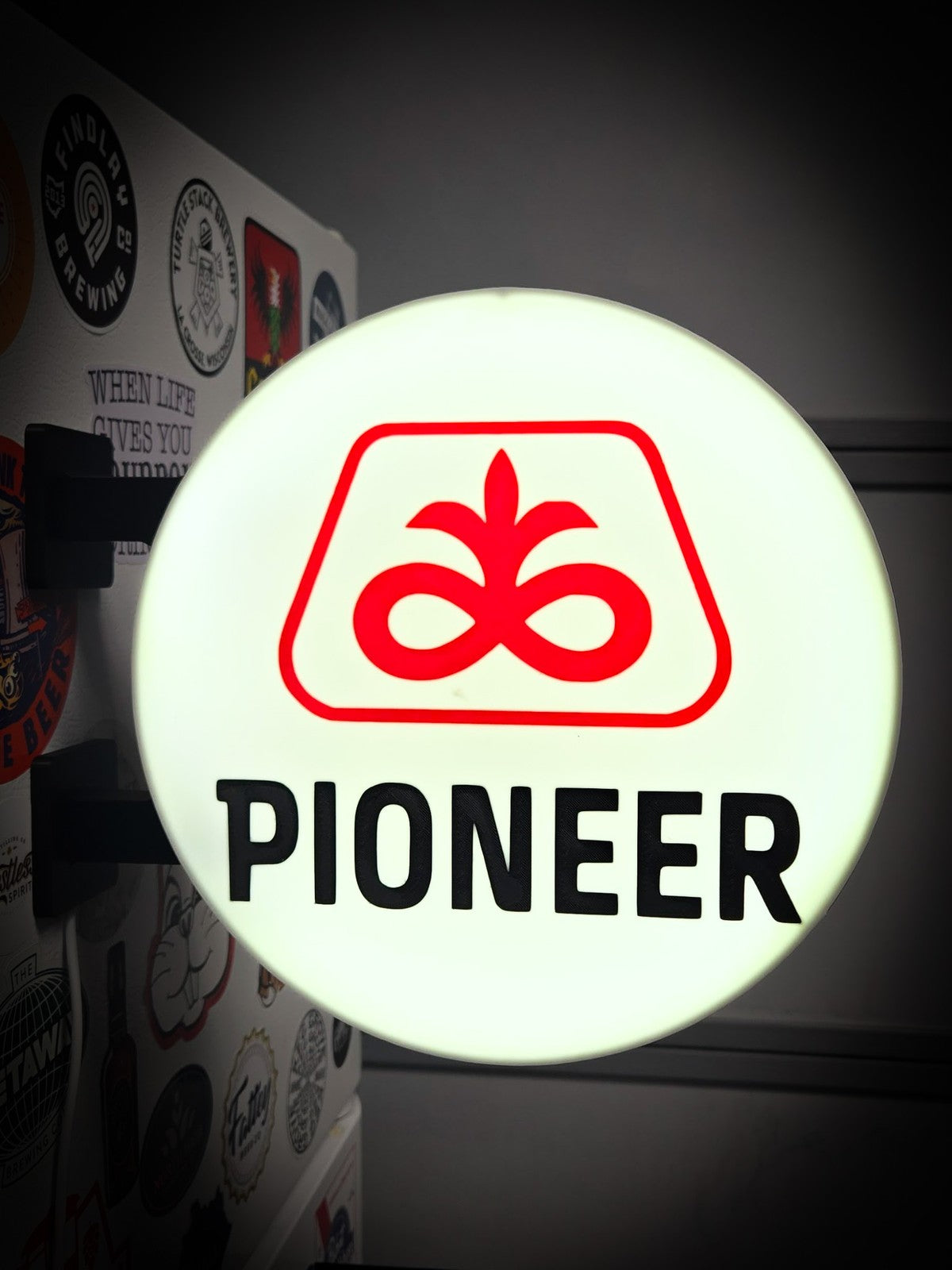 PIONEER SEED 12 Inch Light Box LED Sign 3D Printed Wall Decor Man Cave Garage