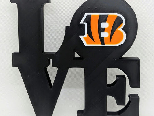 Cincinnati Bengals Love Park Sign - LOVE Statue 3D Printed Wall Sign