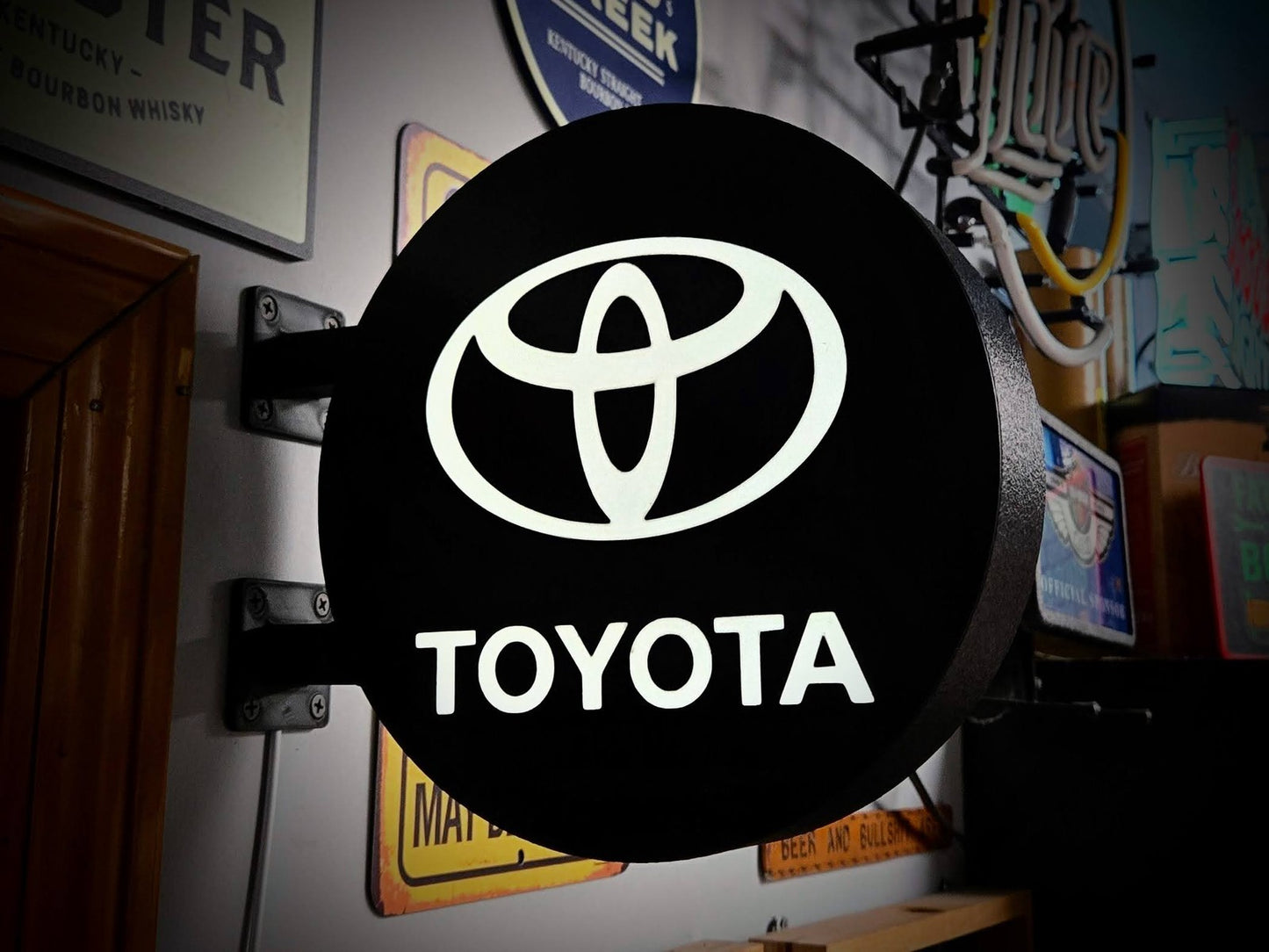 Toyota Logo 12 Inch Light Box LED Sign 3D Printed Wall Decor Man Cave Garage