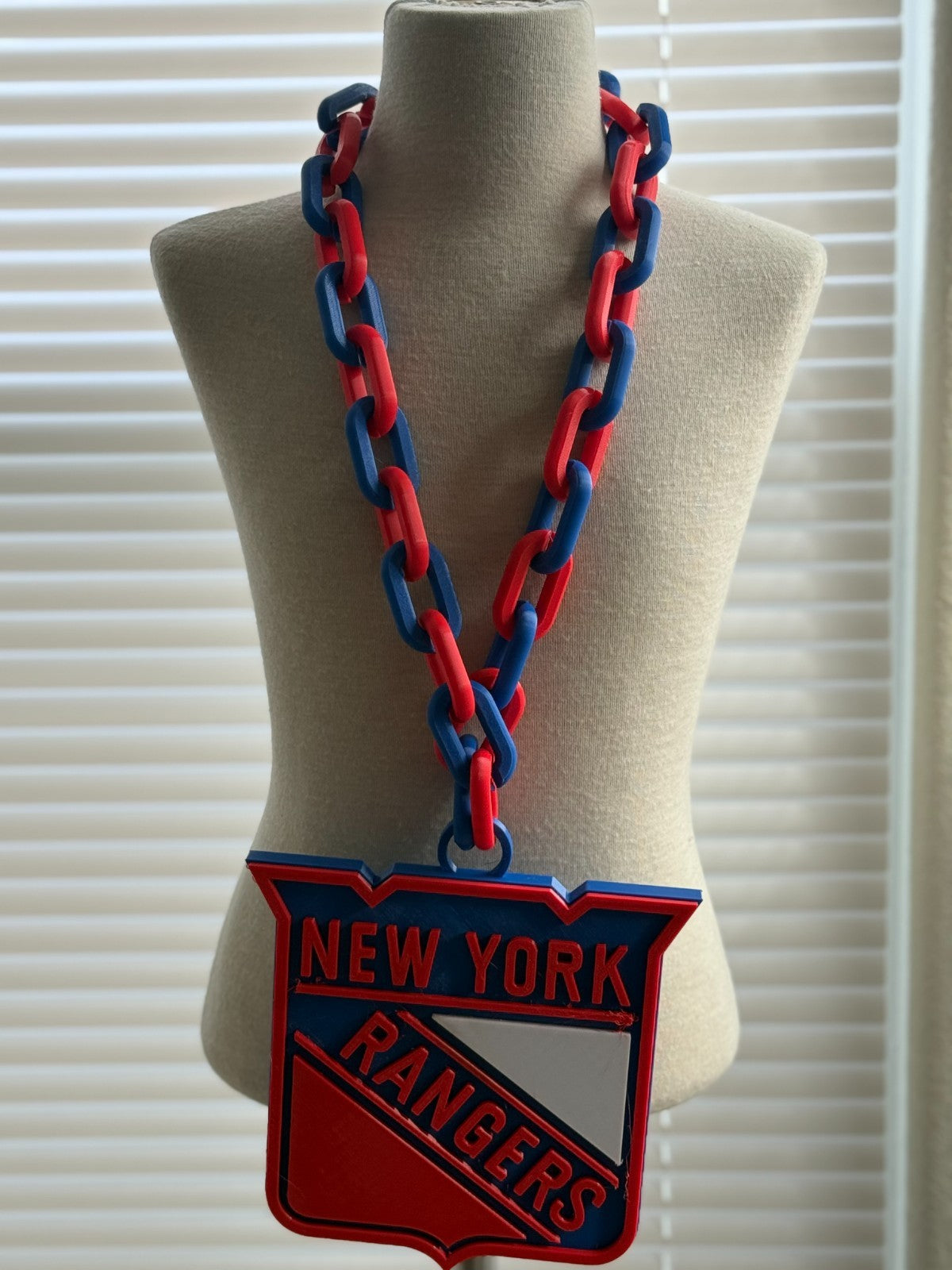 New York Rangers Oversized Logo Necklace, Hype Chain “No BS”