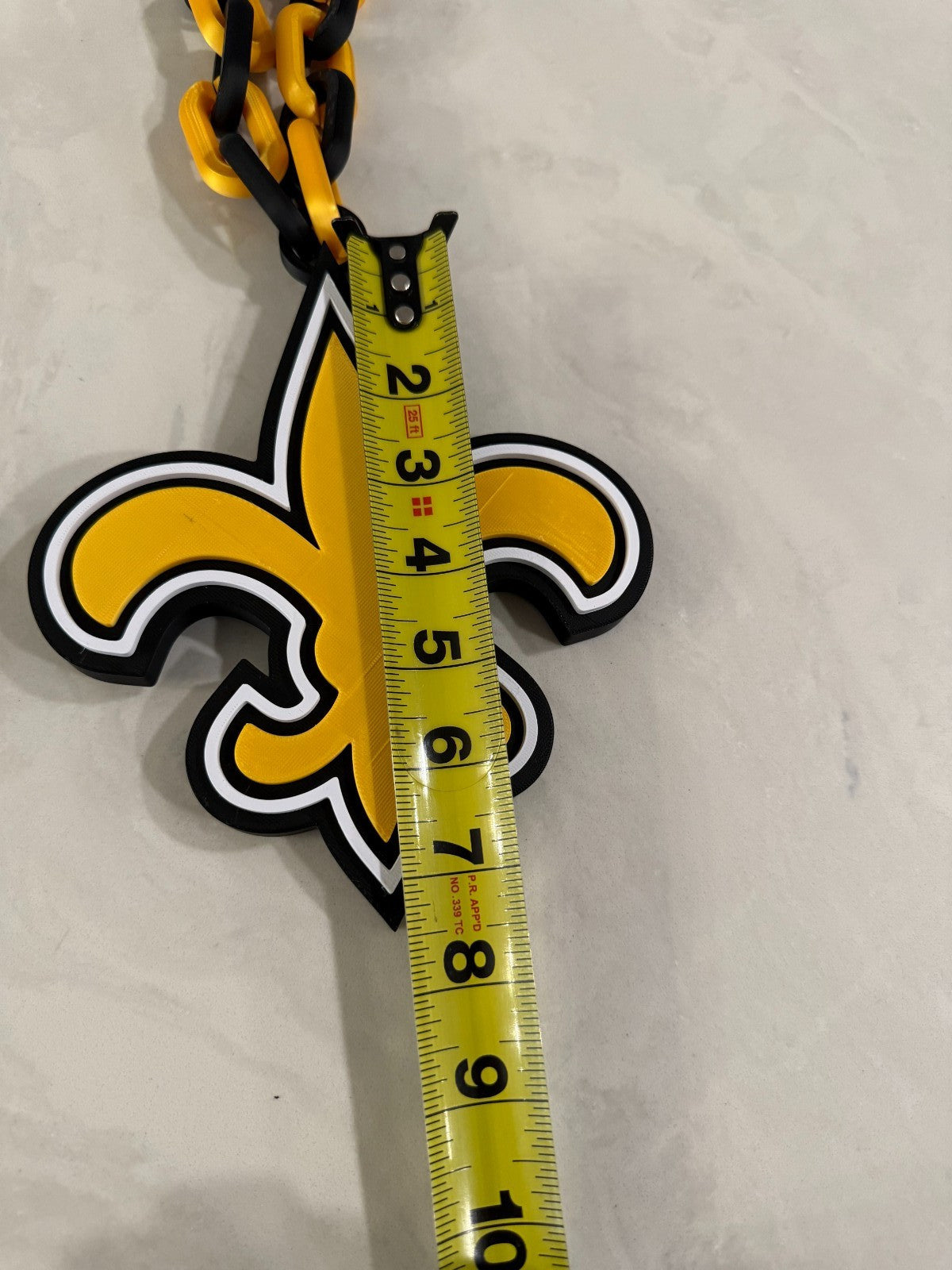 New Orleans Saints Oversized Logo Necklace HandMade 3D Printed