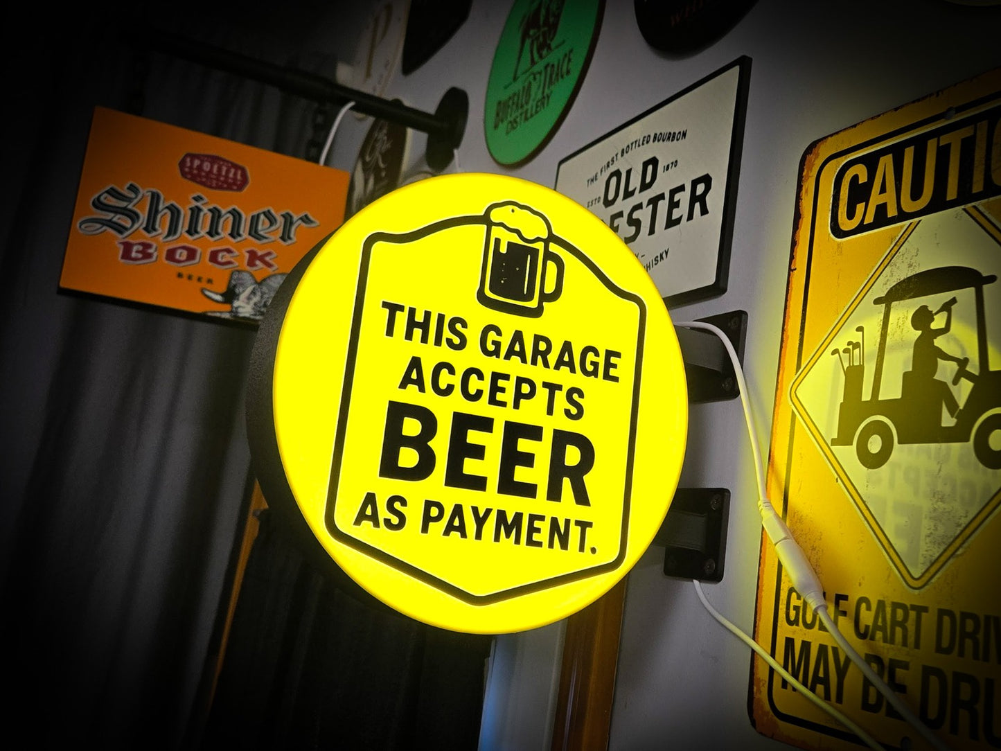THIS GARAGE ACCEPTS BEER 12 Inch Light Box LED Sign 3D Printed Wall Decor