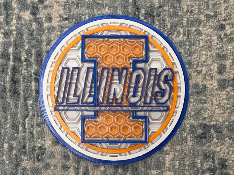 University of Illinois Wall Art Or Display 3D printed Dimensional Mosaic