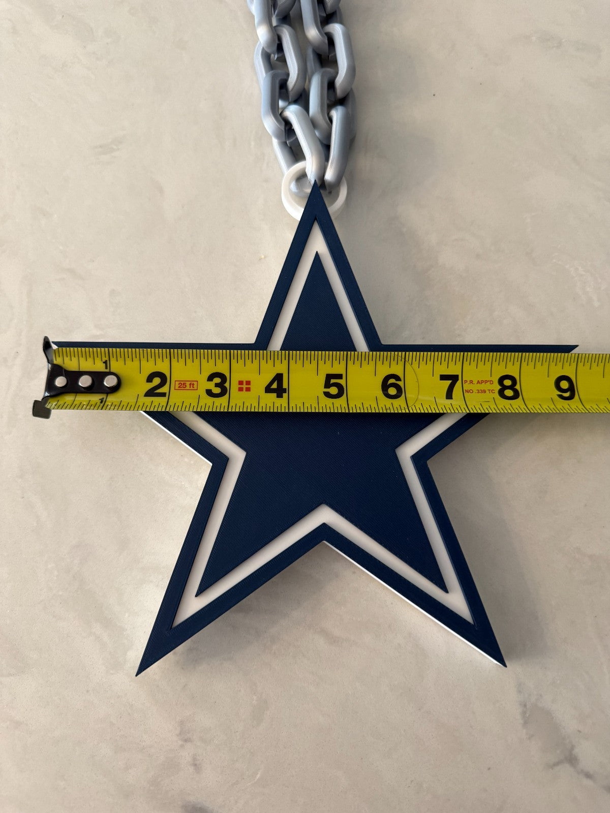 Dallas Cowboys Oversized Necklace Logo Pendant Hype Chain Handmade 3D printed