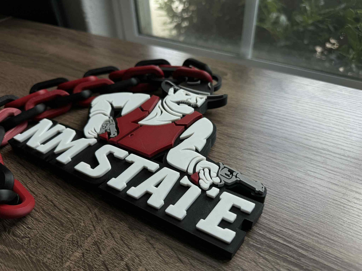 New Mexico State Aggies Logo Oversized Necklace, Pendant Chain