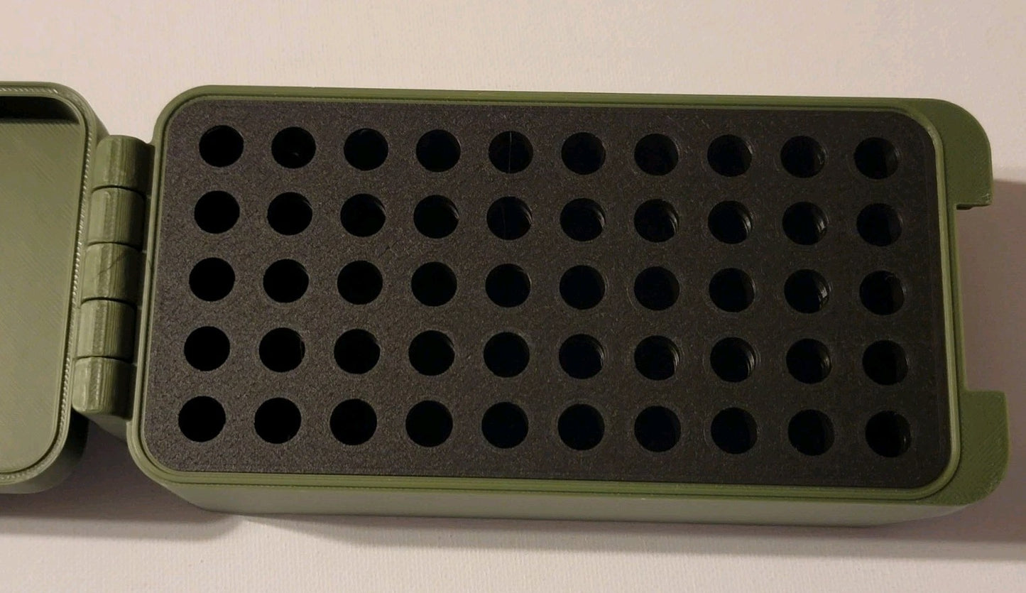 5.7 X 28 Ammo Box Snap Lock 50 rd 3D Printed Storage Olive Green Gold Pla