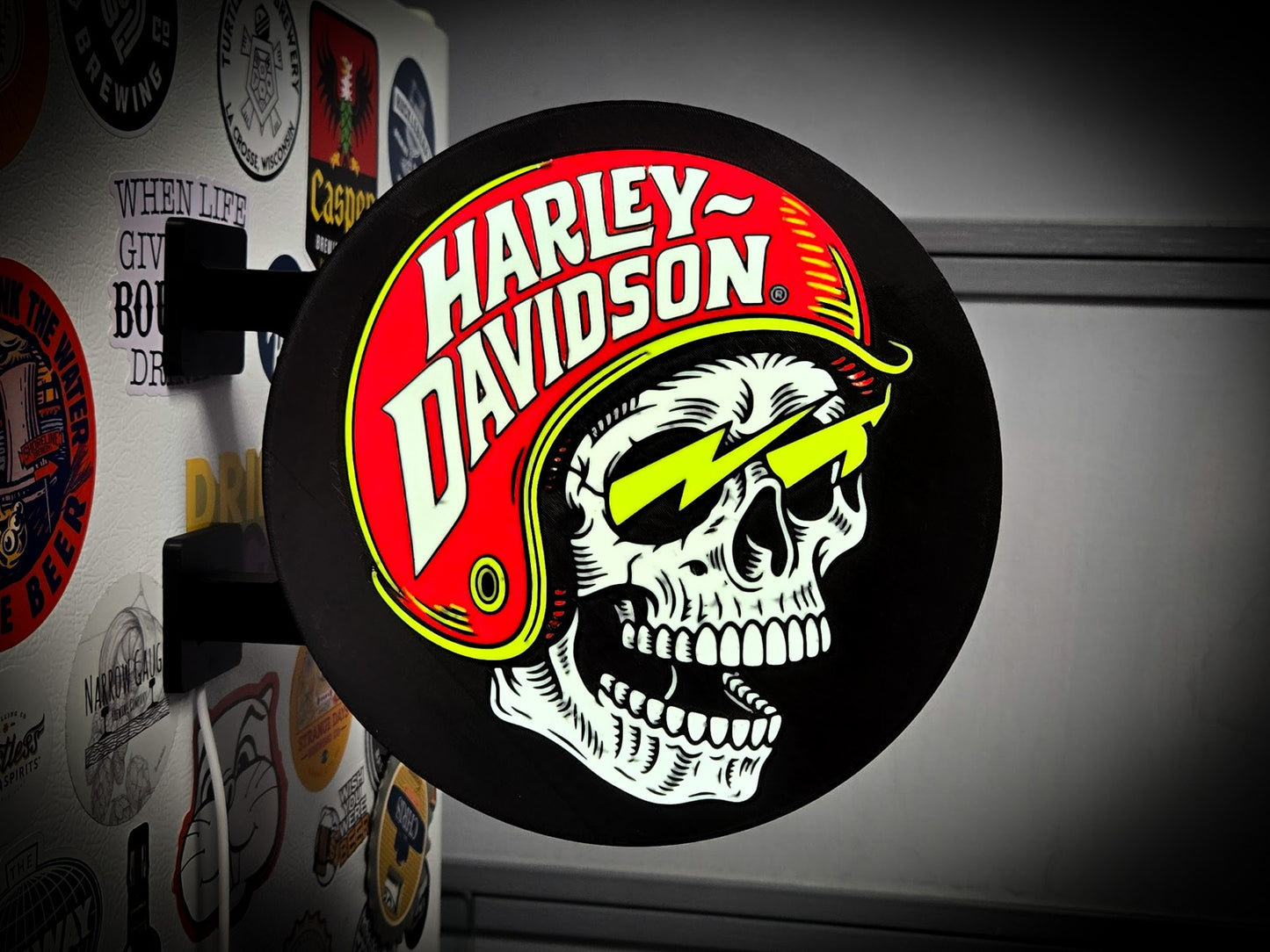 HARLEY-DAVIDSON RACING 12 Inch Light Box LED Sign 3D Printed Wall Decor Man Cave