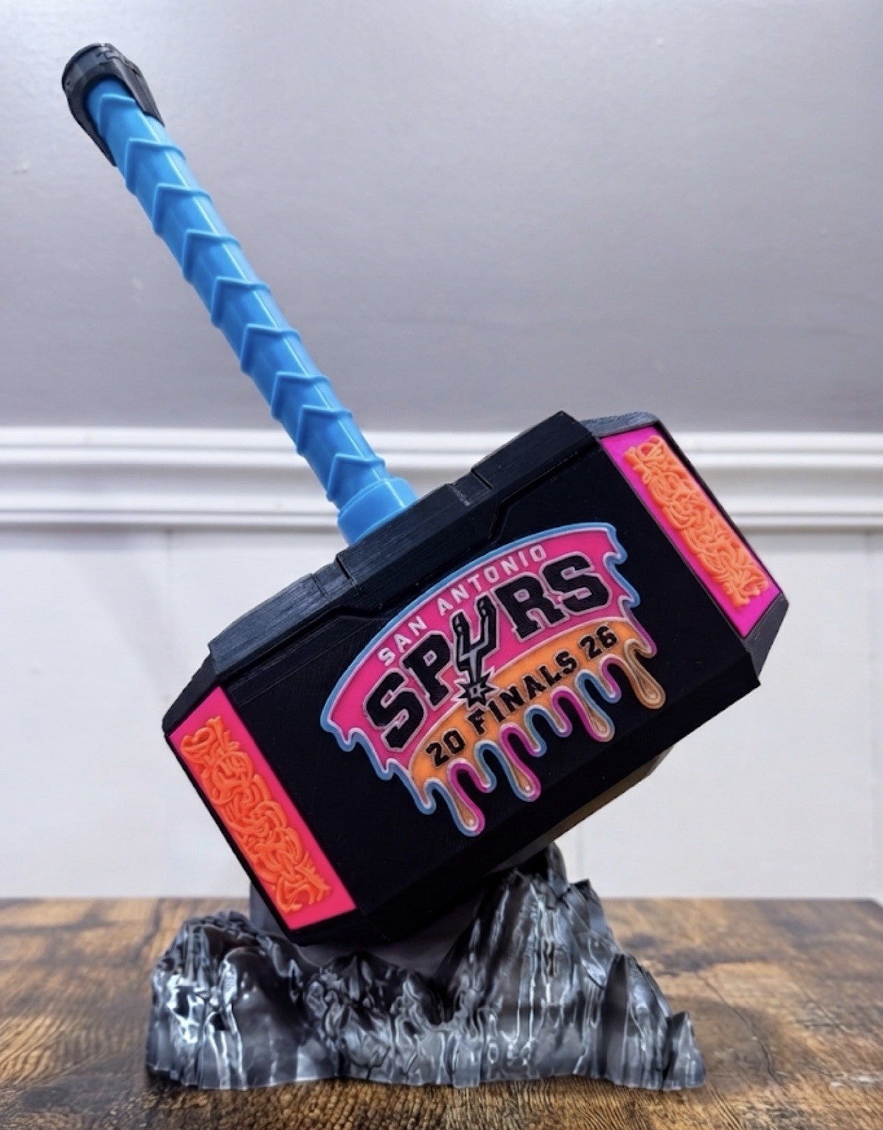 San Antonio Spurs Fiesta Thor Hammer & Rock NBA Finals Unique Fan Gift Man Cave