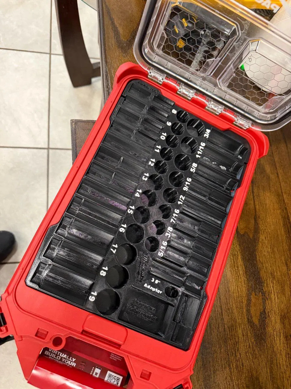 3D Printed Impact Socket Organizer For Packout, PETG Tool Storage Insert