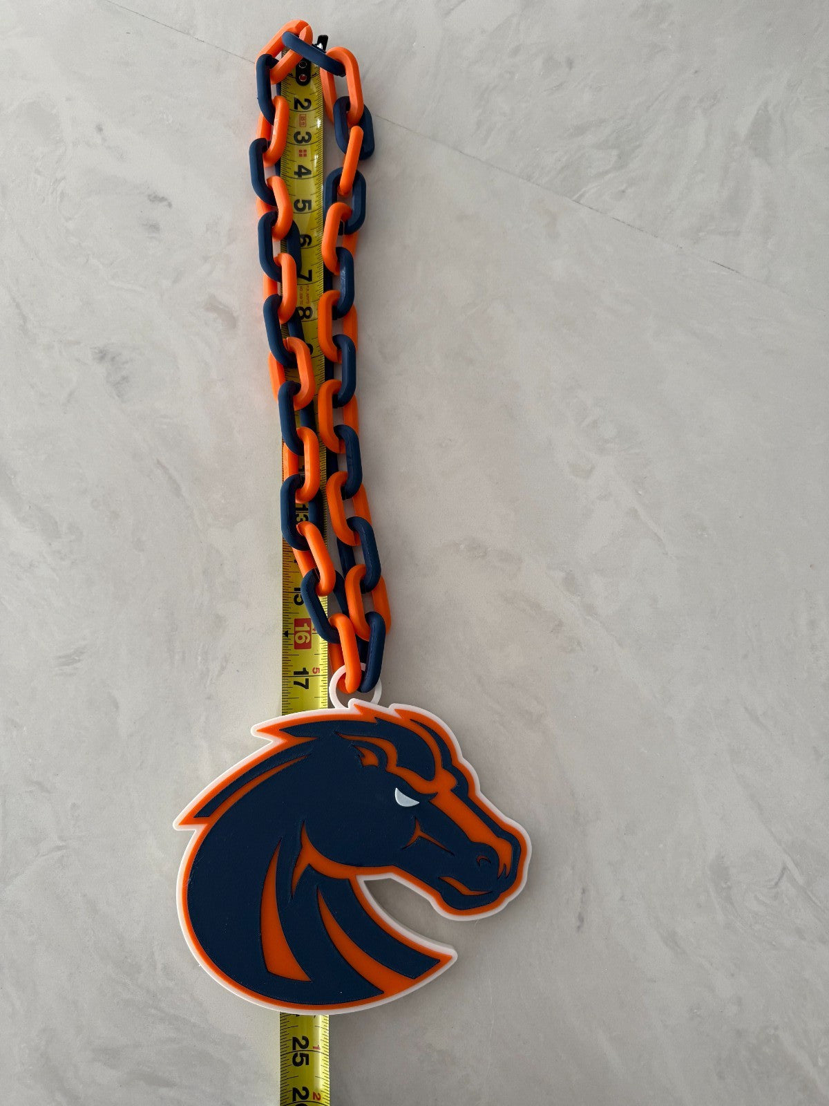 Boise State Broncos Logo Oversized Necklace Pendant Chain Handmade 3D Printed