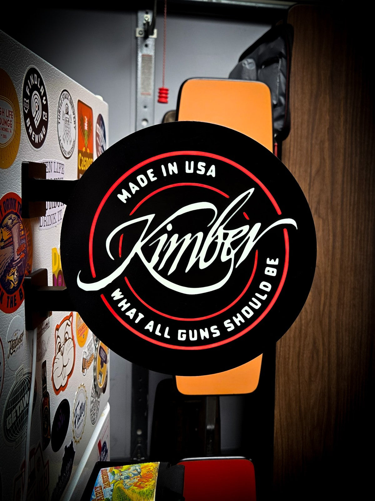 KIMBER Firearms 12 Inch Light Box LED Sign 3D Printed Wall Decor Man Cave Garage
