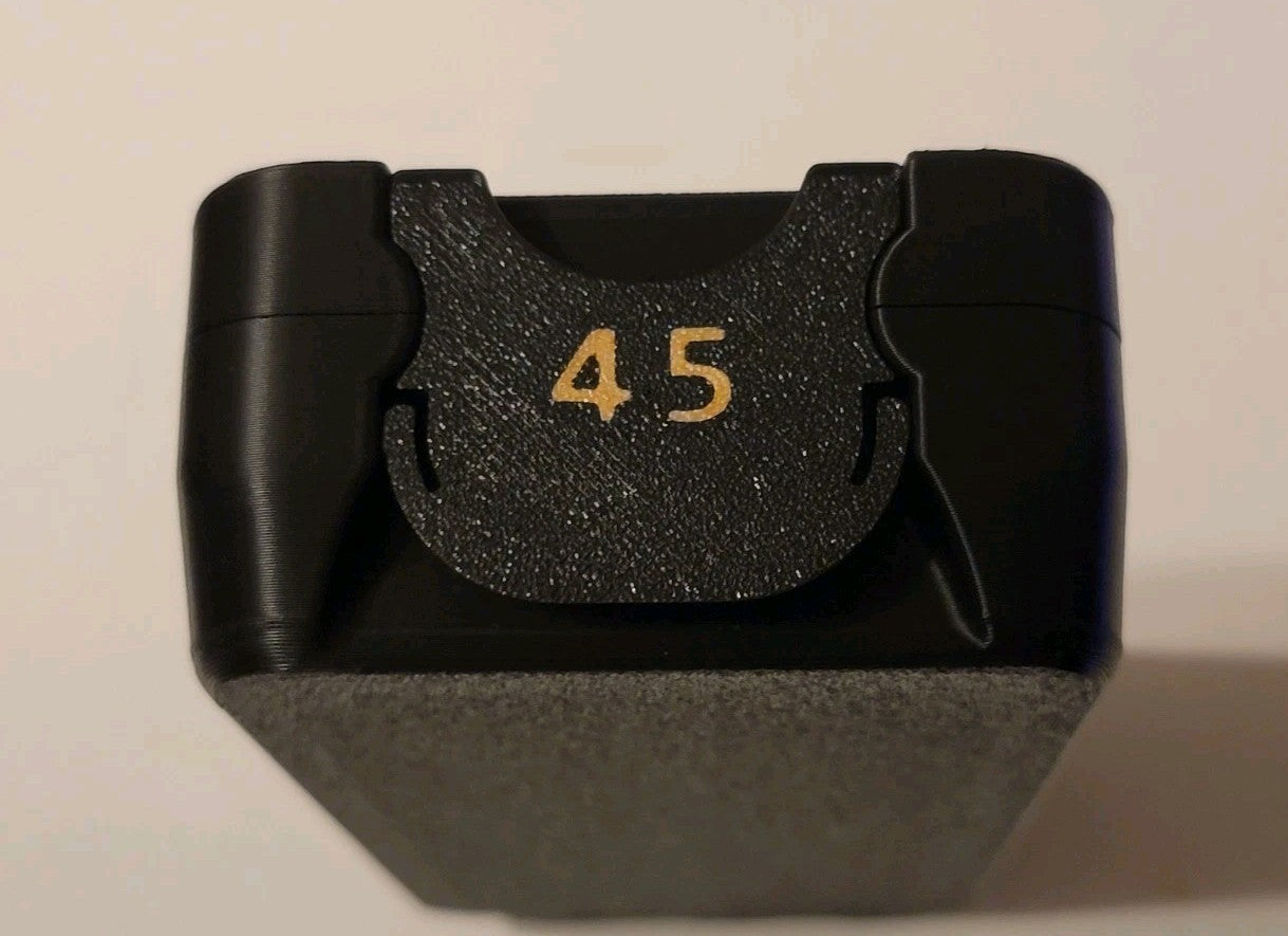 45 ACP Ammo Box Snap Lock 50 rd 3D Printed Storage Black Gold Pla