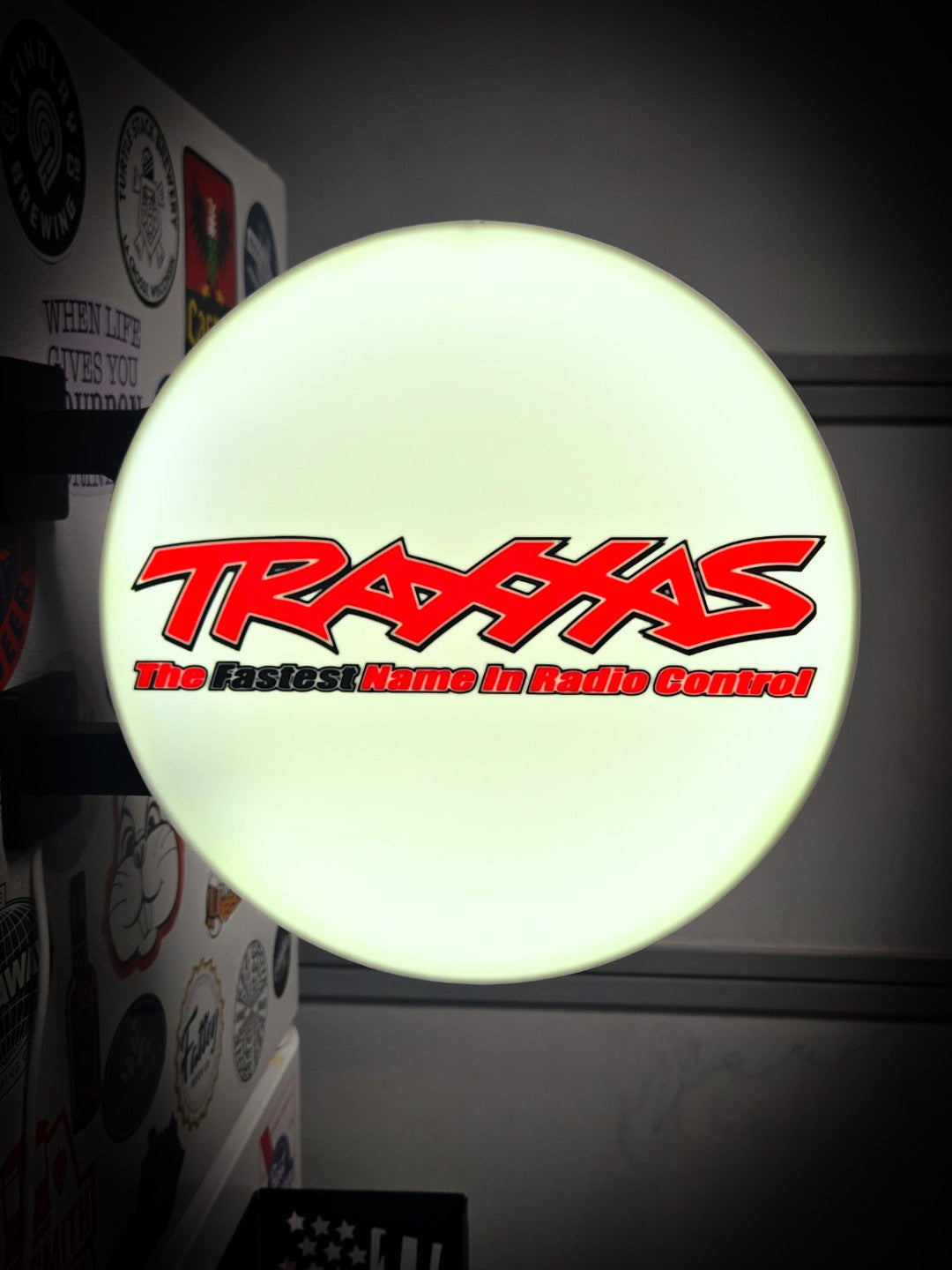 TRAXXAS 12 Inch Light Box LED Sign 3D Printed Wall Decor Man Cave Garage