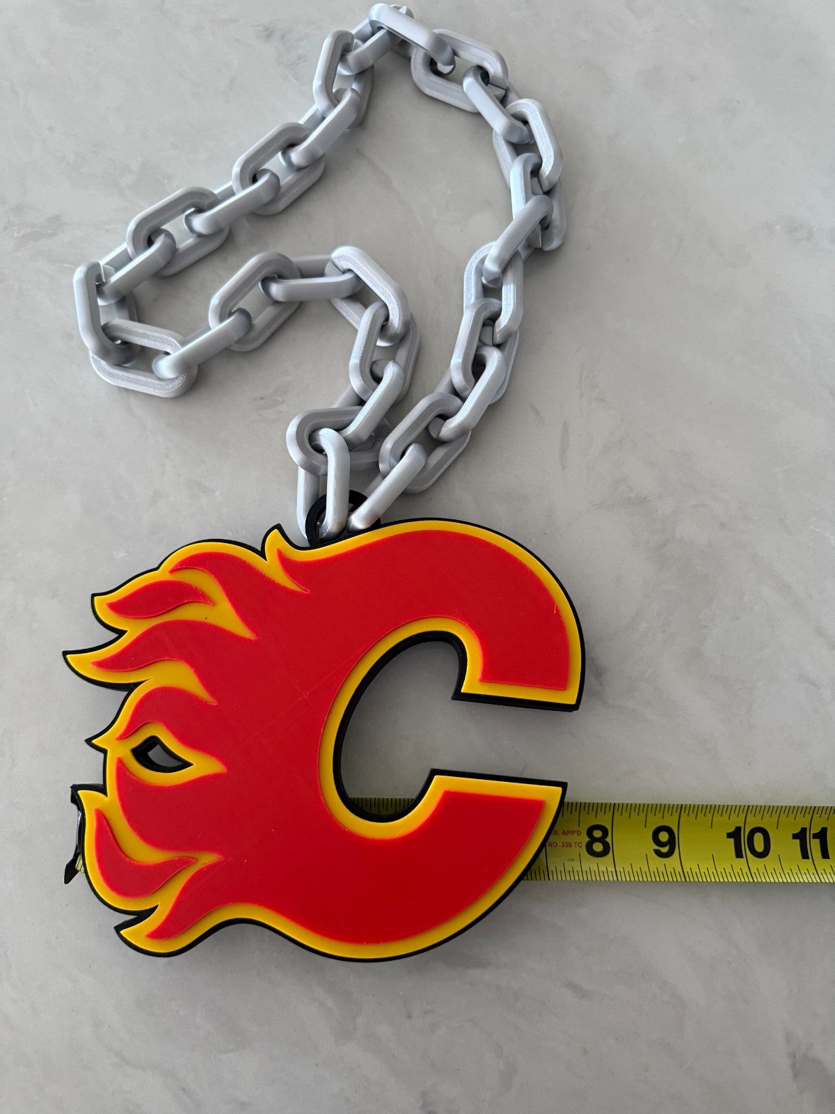 Calgary Flames Oversized Necklace, Fan Hype Chain "C" of Red!