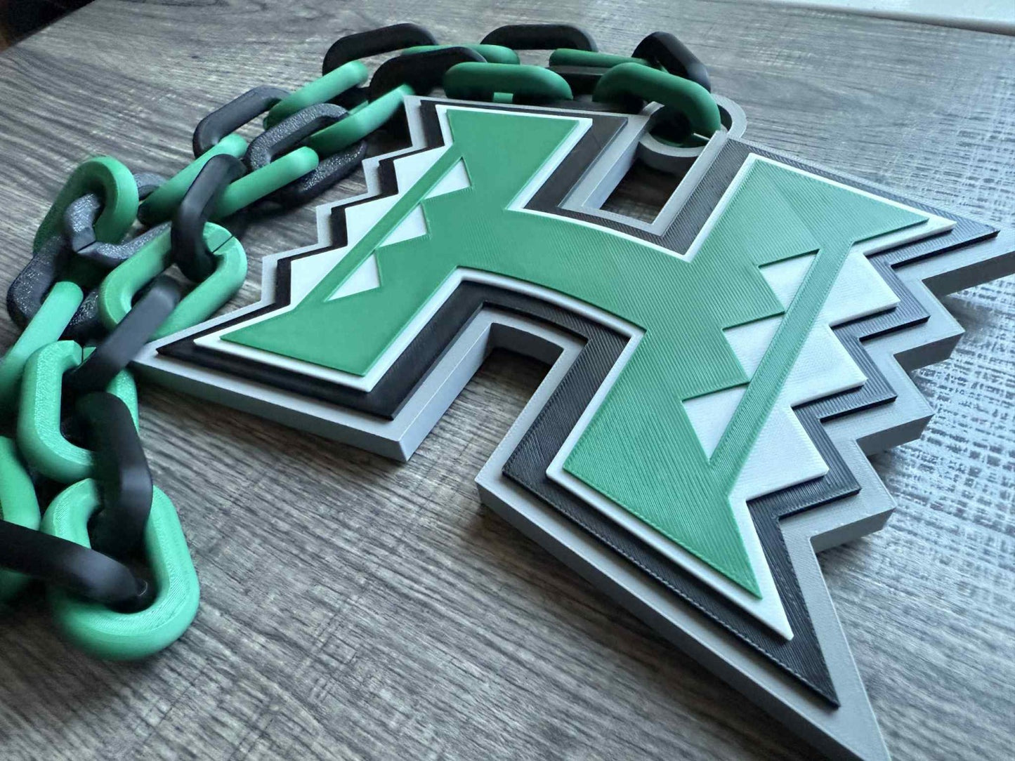 Hawaii Rainbow Warriors Over-Sized Necklace Logo Pendant Hype Chain