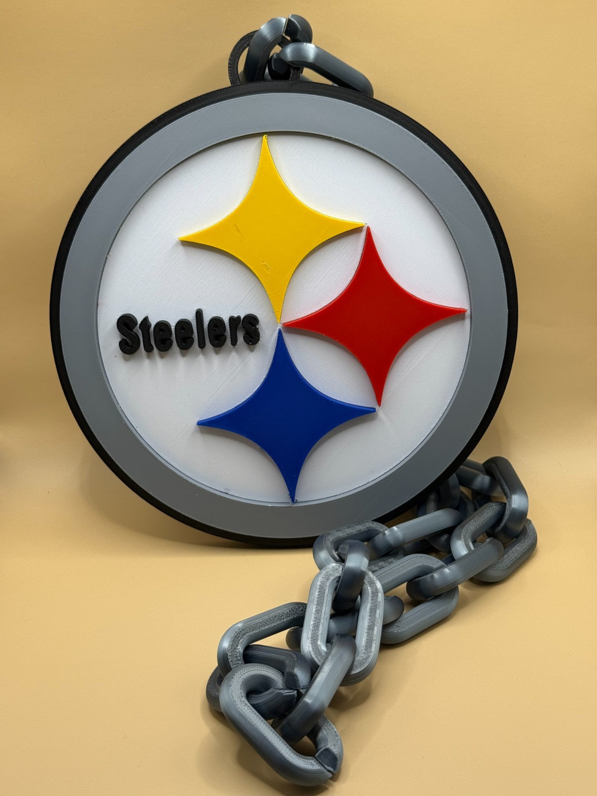 Pittsburgh Steelers Oversized Logo Pendant Turnover Chain HandMade 3D Printed