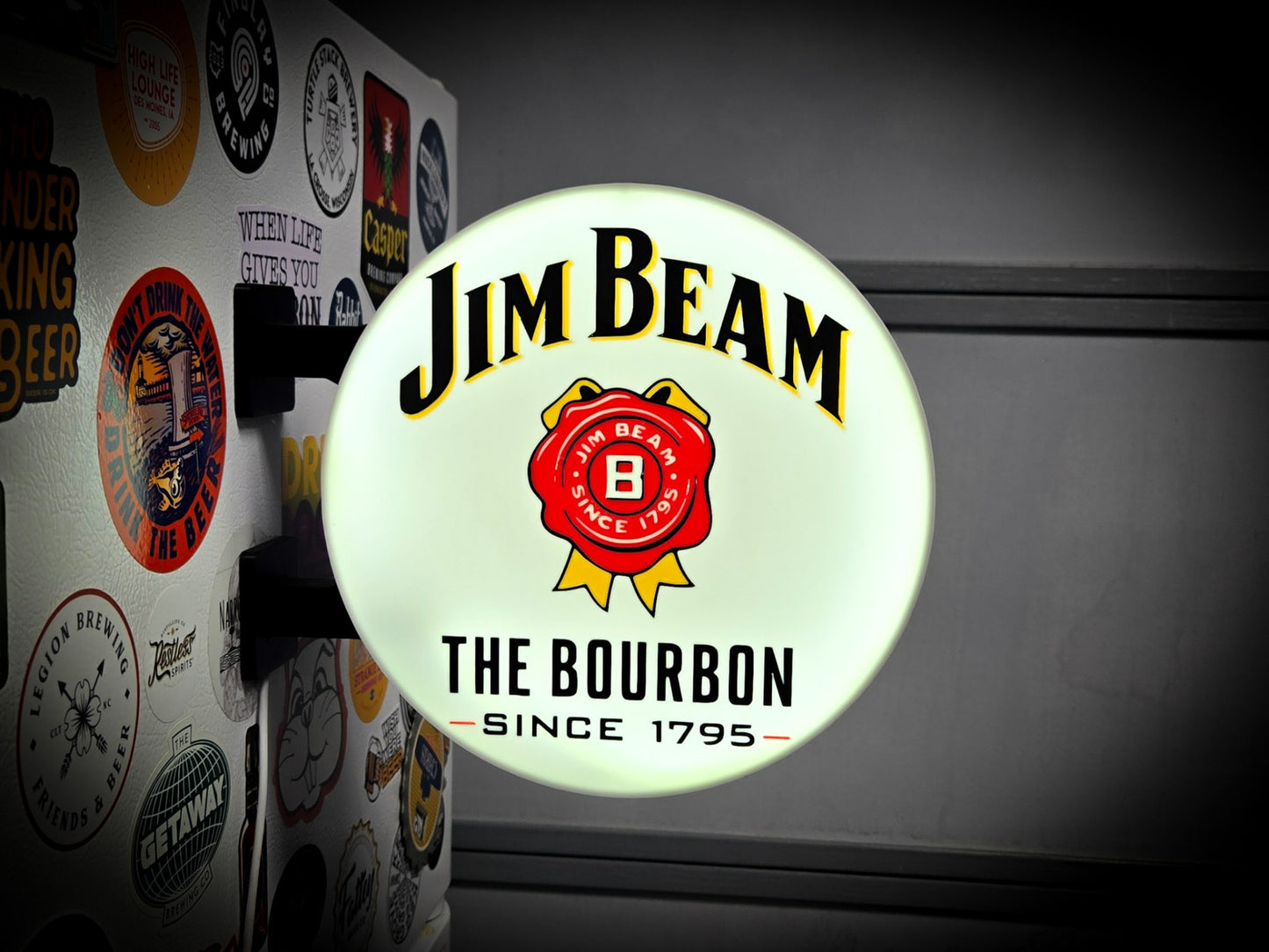JIM BEAM 12 Inch Light Box LED Sign 3D Printed Wall Decor Man Cave Garage
