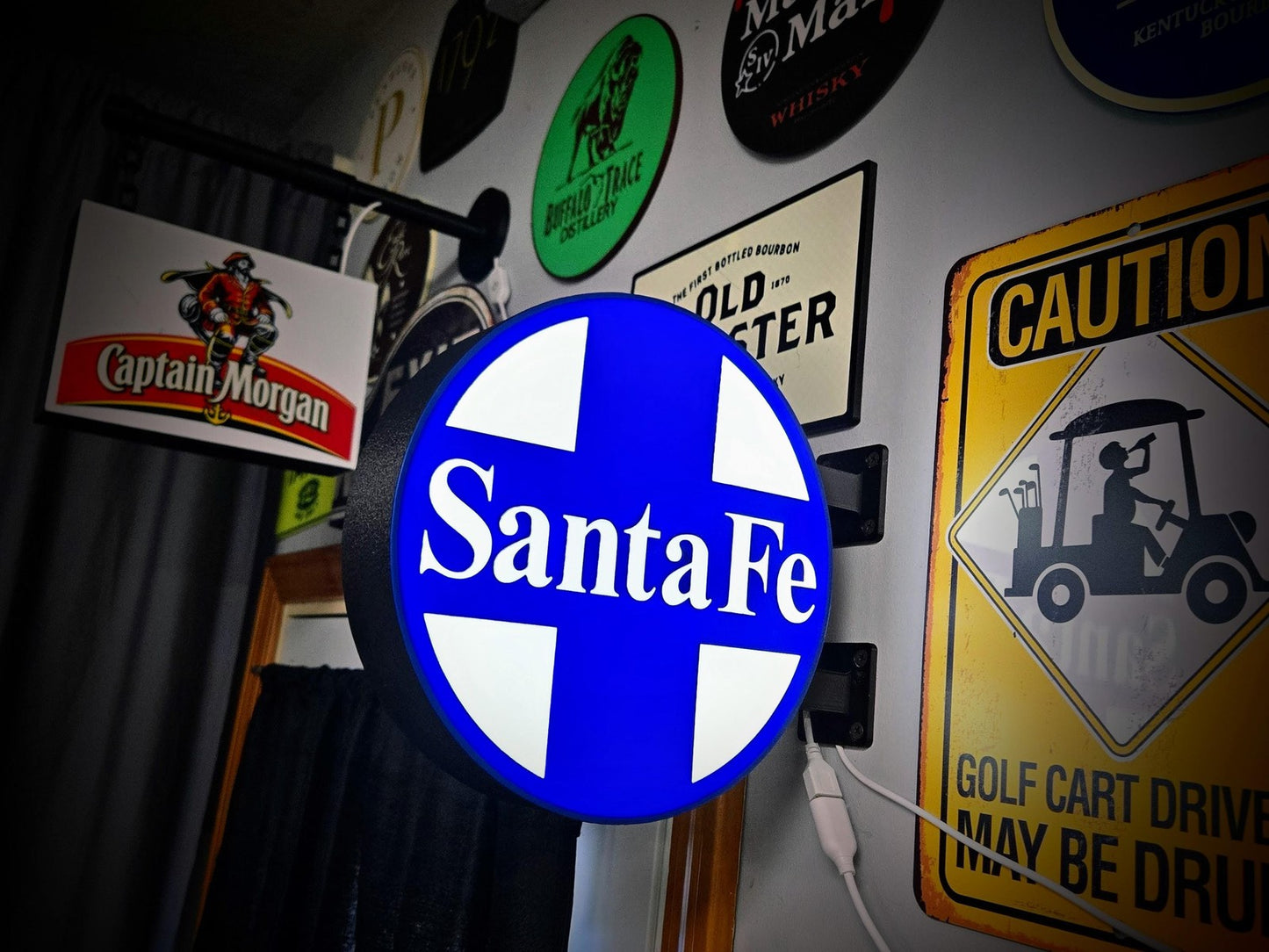 Santa Fe ~ Railroad 2-Sided LED Lightbox 12 Inch Light Box LED Sign Wall Decor