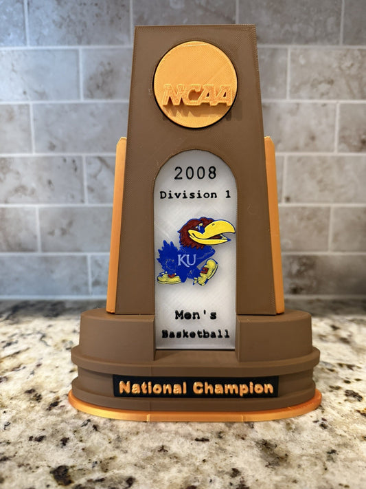 Kansas Jayhawks  2008 ncaa national champion trophy. 3d printed. Custom made