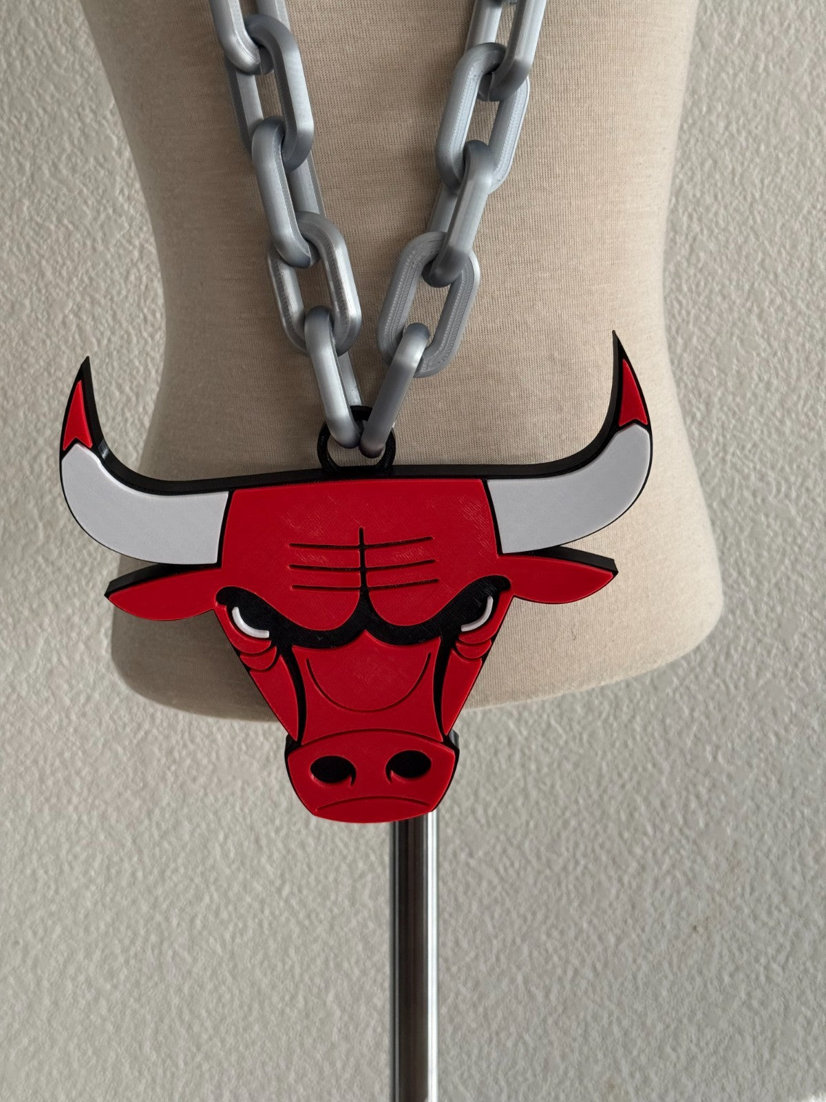 Chicago Bulls Oversized Fan Necklace, Pendant