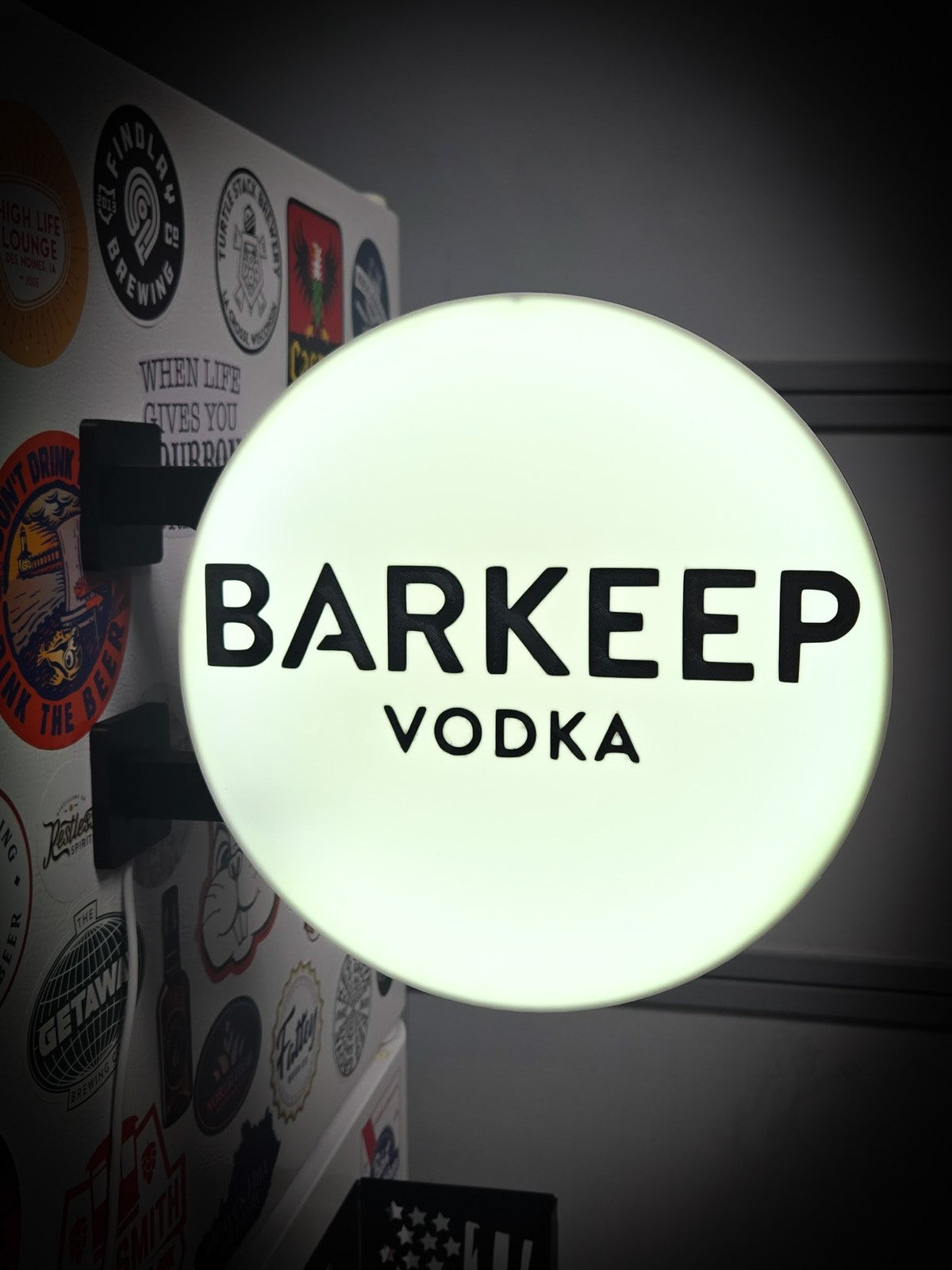 BARKEEP VODKA 12 Inch Light Box LED Sign 3D Printed Wall Decor Man Cave Garage