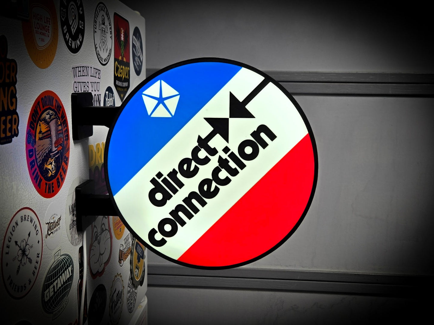 DIRECT CONNECTION MOPAR 12 Inch Light Box LED Sign 3D Printed Wall Decor