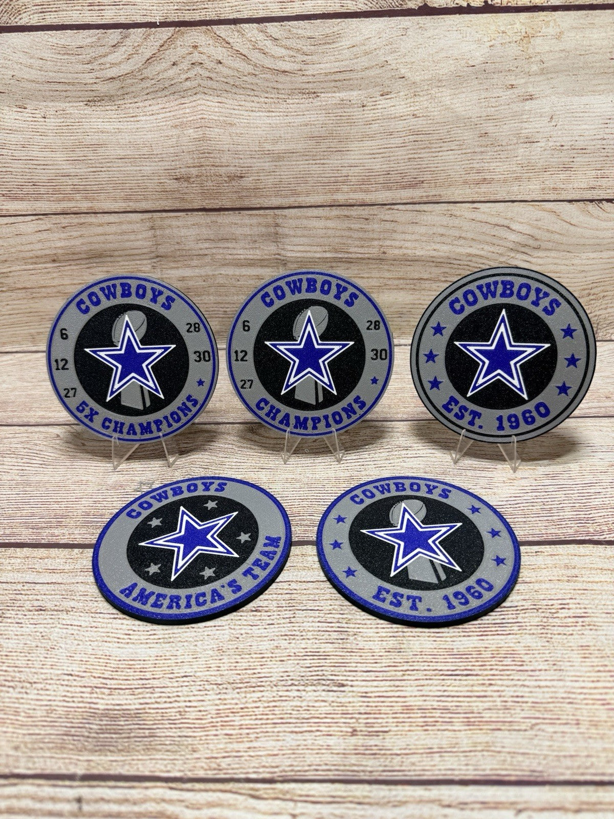 Dallas Cowboys Custom Drink Coasters Set Of 4 With Holder