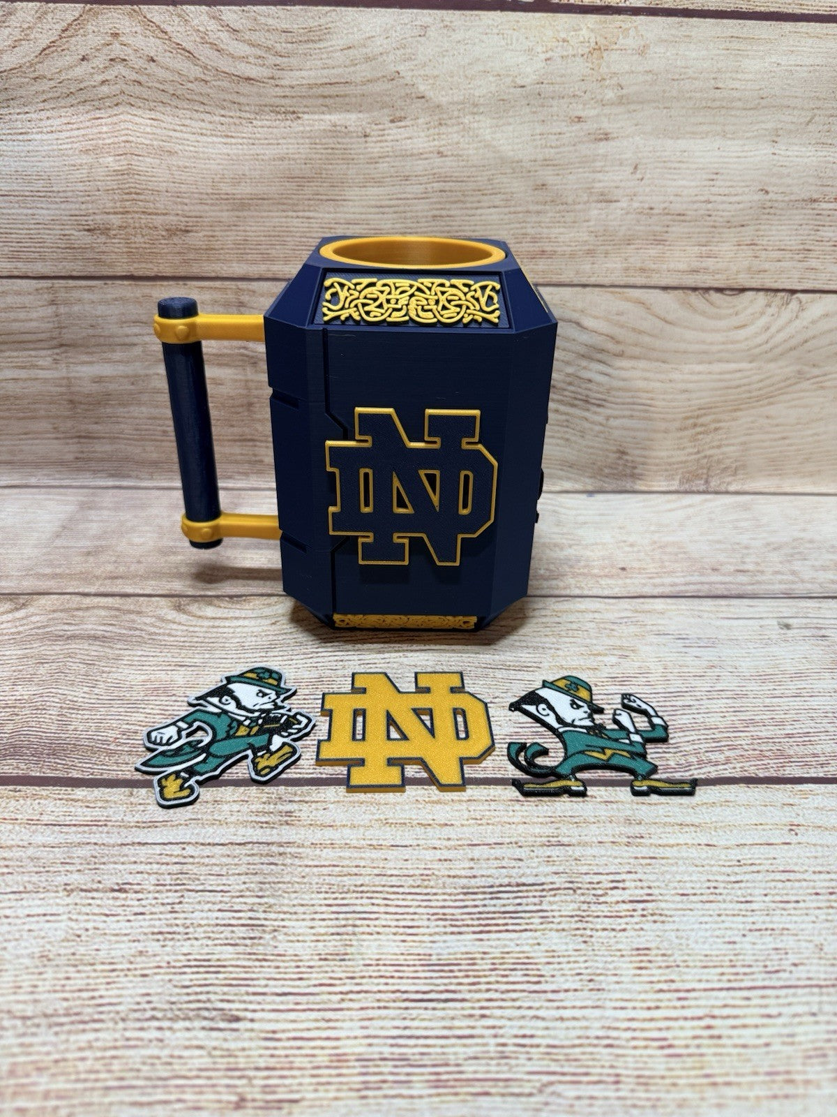 Notre Dame Fighting Irish Custom Mjolnir Themed Drink Koozie 3d Printed